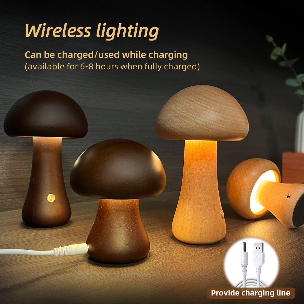 Mushroom LED Night Light With Touch Switch